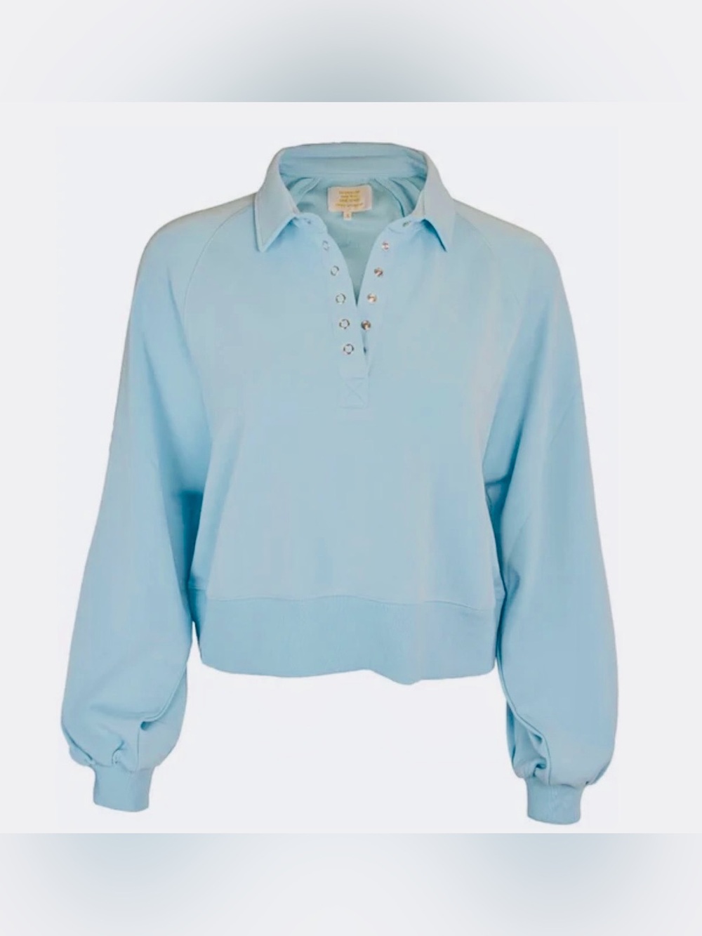 NWT Simply Southern Gigi Ice Blue Pull-Over Soft Sweater & Reusable Tote Bag
